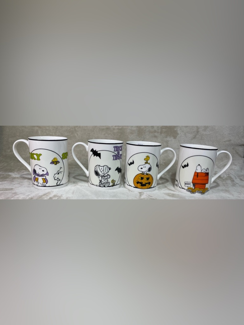 Lenox Peanuts Snoopy The Great Pumpkin Mugs - Set of 4 Halloween - Picture 6 of 16